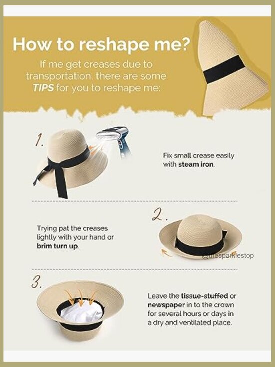 Paper Straw Sun Hat UPF 80+ Foldable Travel Beach UV Protection